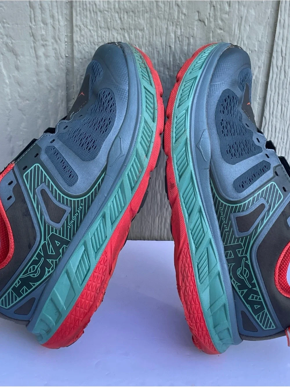 Hoka One One Stinson ATR 5 Running Shoes Mens 9 Blue/Orange F27219E read